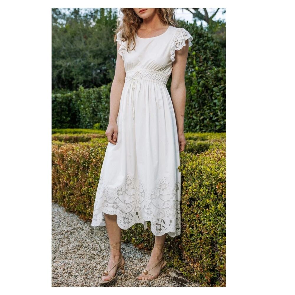 NEW Cleobella Allegra Drawstring Waist Midi Dress Size Small